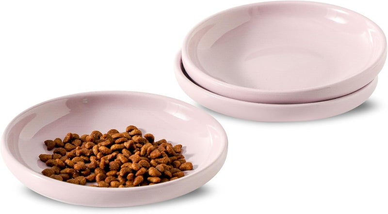 Howise 3 PCS Ceramic Cat Bowls, 5.5 in Pet Bowl Cat Dishes for Food and Water, Small Dog Dish(Purple) - Image 1